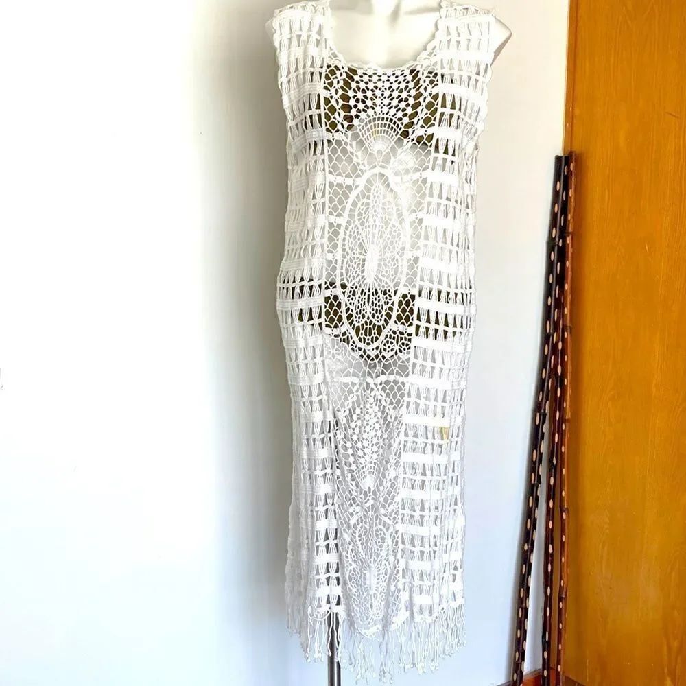 Blue island swimsuit coverup dress